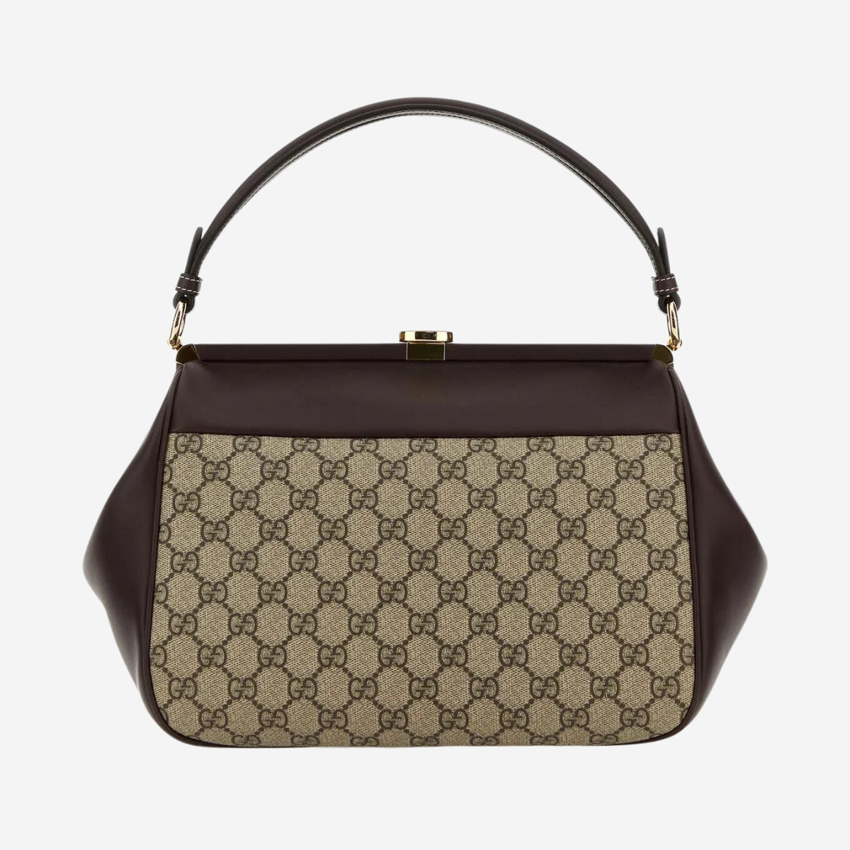 Gucci Gg Supreme Fabric And Leather Handbag-2